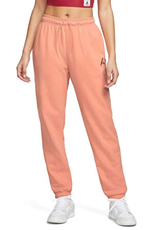 Nike Jordan Essential Core Loose Fit  Fleece Pant.Lastik Paçalı Bol Kesim Pamuklu Kadın Günlük Eşofman Altı Turuncu