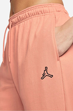 Nike Jordan Essential Core Loose Fit  Fleece Pant.Lastik Paçalı Bol Kesim Pamuklu Kadın Günlük Eşofman Altı Turuncu