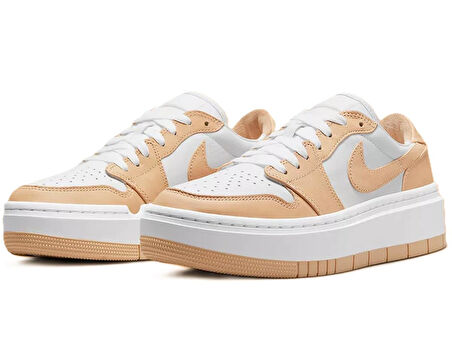 Nike Air Jordan 1 Elevate Leather Unisex Sneaker Hakiki Deri Günlük Spor Ayakkabı Beyaz Sütlü Kahve