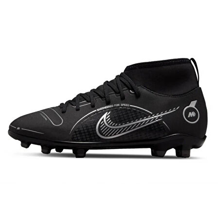 Nike Mercurial Superfly 8 Club FG/MG Soccer Shoes Çoraplı Çocuk Krampon Siyah