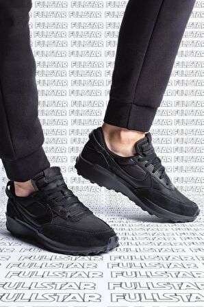 Nike Waffle Debut Leather Black Sneaker Hakiki Deri Siyah Spor Ayakkabı