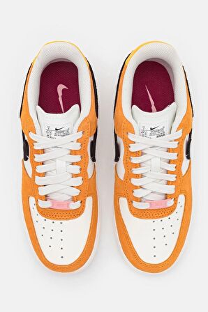 Nike Air Force 1 LXX AF1 Leather Sneaker White Hakiki Deri Beyaz Hardal Spor Ayakkabı