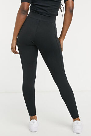 Nike Air Women's Leggings Tight Fit High Rise Black Kadın Sıkı Kesim Yüksek Bel 2 Cepli Tayt Siyah