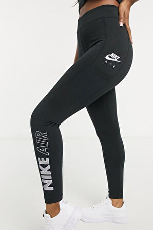 Nike Air Women's Leggings Tight Fit High Rise Black Kadın Sıkı Kesim Yüksek Bel 2 Cepli Tayt Siyah