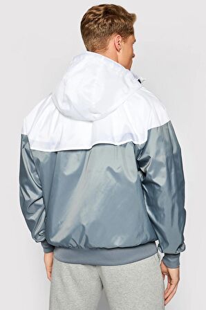 Nike Sportswear Windrunner Jacket Kapüşonlu Erkek Ceketi Beyaz Gri