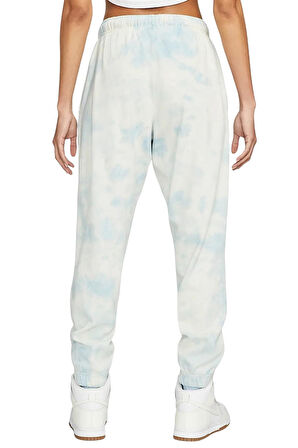 Nike Sportswear Jersey Mid Rise Loose Fit Women's Cloud Dye Kadın Bol Kesim Eşofman Altı Beyaz Mavi