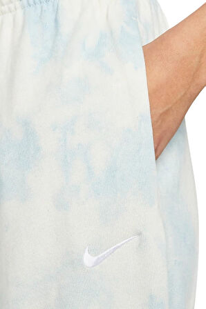 Nike Sportswear Jersey Mid Rise Loose Fit Women's Cloud Dye Kadın Bol Kesim Eşofman Altı Beyaz Mavi