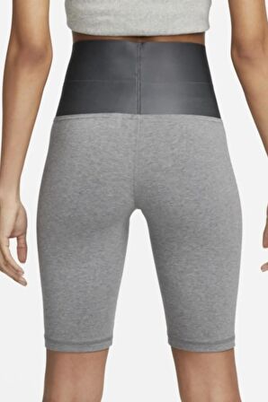Nike Sportswear Circa High Rise Bike Leggings Shorts Yüksek Belli Biker Tayt Şort Gri