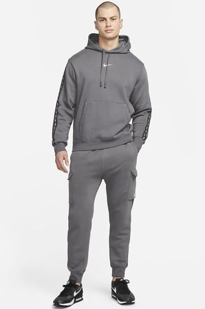 Nike Sportwear Men's Fleece Pullover Hoodie Grey Erkek Şardonlu Kapüşonlu Sweatshirt Gri