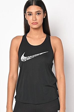 Nike Dri Fit Swoosh Run Tank Kadın Koşu Antreman Atleti Siyah