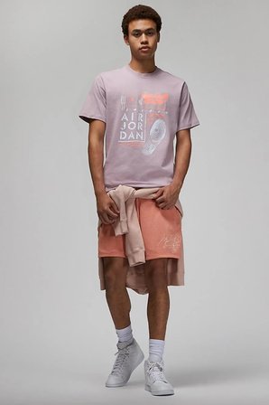 Nike Jordan Brand Graphic Tee Grafik Baskılı Erkek Tişört Mor