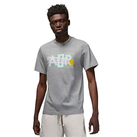 Jordan M Brand Gfx Ss Crew 3 Erkek T-Shirt DM1426-091 Gri