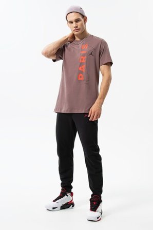 Nike Air Jordan Paris Saint Germain Mens Tee Grafik Baskılı Erkek Günlük Tişört Kahverengi