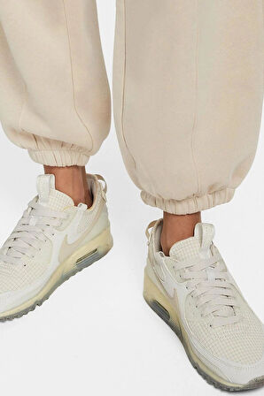 Nike Sportswear Regular Fit Pant Bol ve Uzun Kesim Eşofman Altı Krem