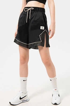 Nike Jordan Essential Diamond Loose Fit Shorts Kadın Dokuma Geniş Kalıp Şort Siyah