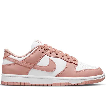 Nike Dunk Low Leather Unisex Sneaker Hakiki Deri Beyaz Pembe Spor Ayakkabı