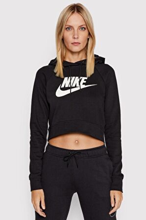 Nike Sportswear Essential Hoodie Kapüşonlu Sweatshirt Siyah DR