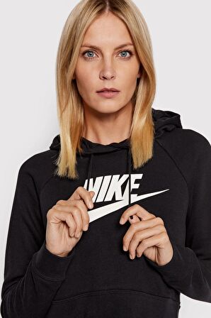 Nike Sportswear Essential Hoodie Kapüşonlu Sweatshirt Siyah DR