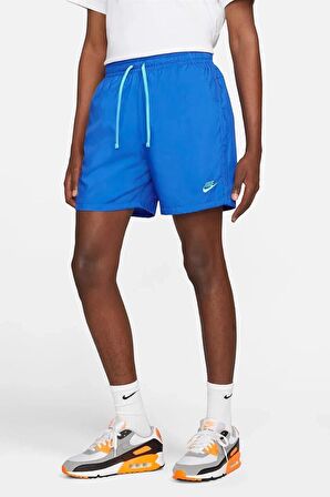 Nike Sportswear Woven Flow Shorts Blue Unisex Günlük ve Deniz Şortu Mavi 