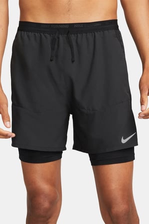 Nike Dri-FIT Stride Mens Running Short Hybrid Erkek Koşu Antreman Şort Siyah