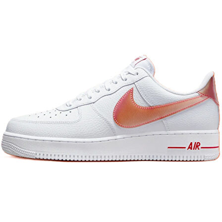 Nike Air Force 1 '07 Jumbo Swoosh Leather Hakiki Deri Erkek Spor Ayakkabı Beyaz Turuncu
