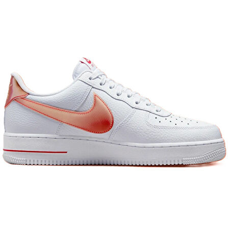 Nike Air Force 1 '07 Jumbo Swoosh Leather Hakiki Deri Erkek Spor Ayakkabı Beyaz Turuncu