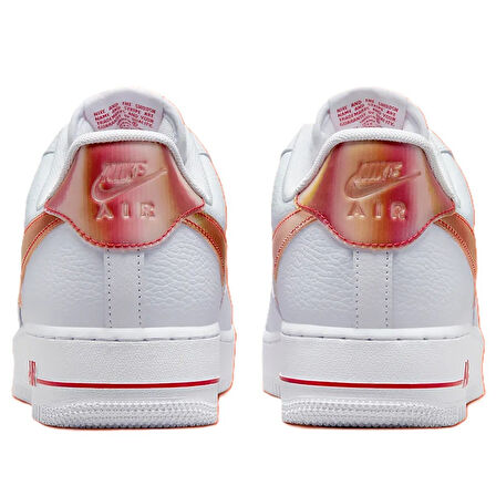 Nike Air Force 1 '07 Jumbo Swoosh Leather Hakiki Deri Erkek Spor Ayakkabı Beyaz Turuncu