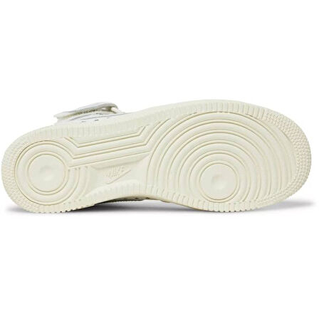 Nike Air Force 1 AF1 Mid Leather Unisex Sneaker Hakiki Deri Bilekli Günlük Spor Ayakkabı Kırık Beyaz