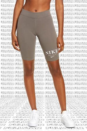 Nike Women's Mid Rise Bike Shorts Vizon Kahveregi Biker Şort Tayt