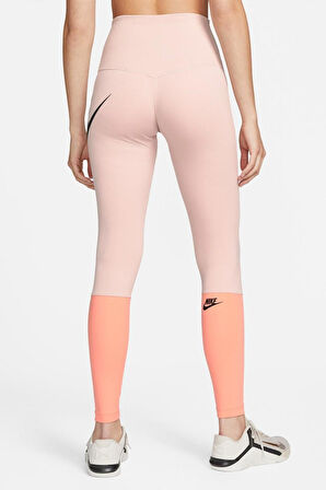 Nike One High Waisted Training Leggings Yüksek Belli Toparlayıcı 2Cepli Tayt Pembe