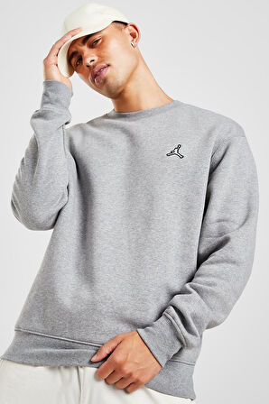 Nike Jordan Essentials Men's Fleece Crew Erkek Sweatshirt Gri