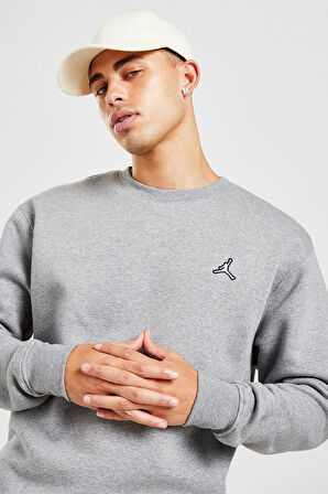 Nike Jordan Essentials Men's Fleece Crew Erkek Sweatshirt Gri