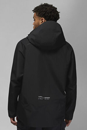 Nike Jordan 23 Engineered Grotex Jacket Erkek Büyük Beden Su Geçirmez Kapüşonlu Yürüyüş Koşu Ceketi Siyah