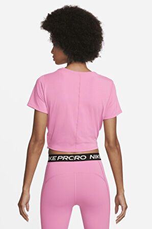 Nike Dri Fit One Luxe Twist Kısa Kollu Pembe Kadın Tişört