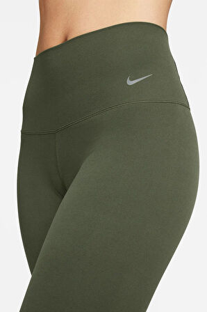 Nike Dri Fit Zenvy Gentle Support High Waisted 7/8 Leggings Kadın Yüksek Bel İç Cepli Spor Tayt Haki