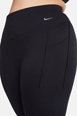 Nike Universa Medium Support High Rise 7/8 Length Training (Plus Size) Tight Kadın 2 Cepli Antrenman Taytı Siyah