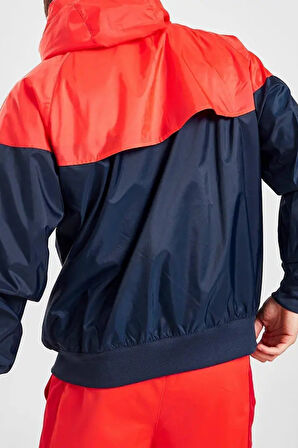 Nike Windrunner Full Zip Jacket Kapüşonlu Erkek Ceket Rüzgarlık Lacivert Kırmızı