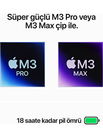 MacBook Pro M3 Pro 18GB 1TB SSD macOS 14" Taşınabilir Bilgisayar Gümüş MRX73TU/A