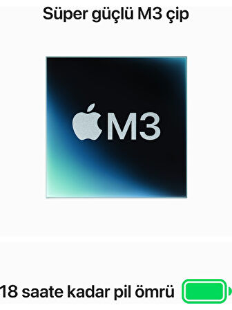 MacBook Air M3 Çip 8GB 512GB SSD macOS 13" Taşınabilir Bilgisayar Gece Yarısı MRXW3TU/A
