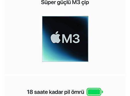 APPLE MRYP3TU/A/Macbook Air/M3/8/256/10/15 inç/Gümüş