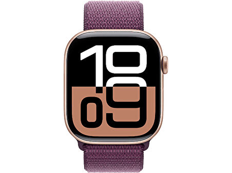 APPLE Watch Series 10 GPS 42mm Rose Gold Aluminium Case with Plum Sport Loop