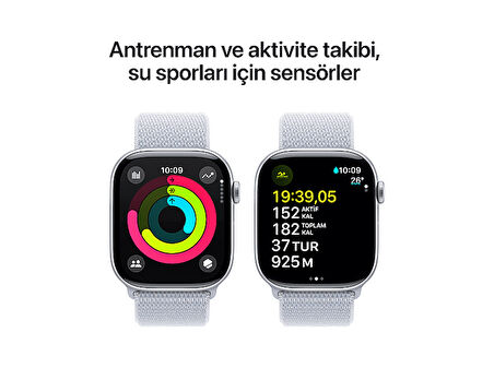 APPLE Watch Series 10 GPS + Cellular 42mm Silver Aluminium Case with Blue Cloud Sport Loop