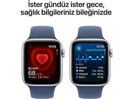 APPLE Watch SE GPS 2024 40mm Silver Aluminium Case with Denim Sport Band - M/L