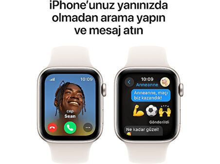 APPLE Watch SE GPS + Cellular 40mm Starlight Aluminium Case with Starlight Sport Band - S/M