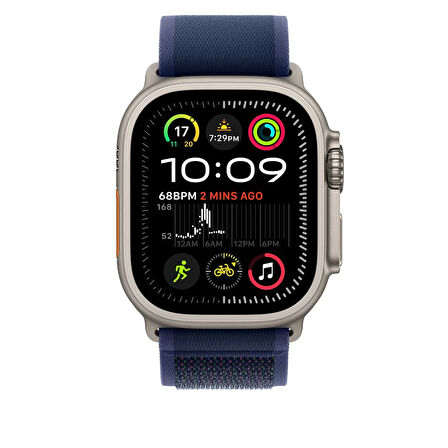 APPLE 49mm Blue Trail Loop M/L Saat Kordonu Natural Titanium Finish Saat Kayışı
