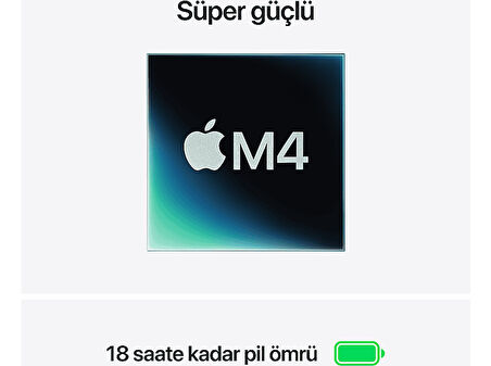 APPLE MW123TU/A/MacBook Air/Apple M4 İşlemci (10 Çekirdek CPU- 8 Çekirdek GPU)/16GB RAM/256GB SSD/13.6"/Midnight