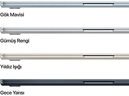 APPLE MW1J3TU/A/MacBook Air/Apple M4 İşlemci/(10 Çekirdek CPU-10 Çekirdek GPU)/16GB RAM/256GB SSD/15.3"Starlight
