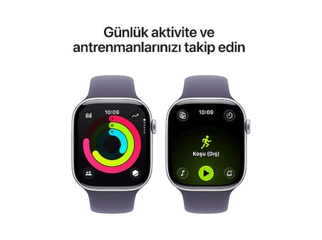 APPLE MF8J4TU/A Watch Series 11 GPS + Cellular 42mm Gümüş Alüminyum Kasa ve Purple Fog Spor Kordon - M/L