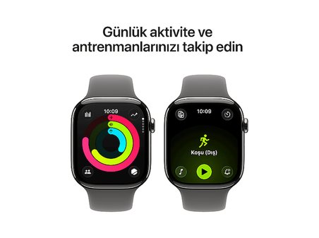 APPLE MF8N4TU/A Watch Series 11 GPS + Cellular 42mm Doğal Titanyum Kasa ve Stone Grey Spor Kordon - M/L