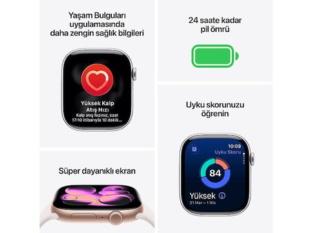 APPLE MFD64TU/A Watch Series 11 GPS + Cellular 46mm Altın Titanyum Kasa ve Light Blush Spor Kordon - M/L